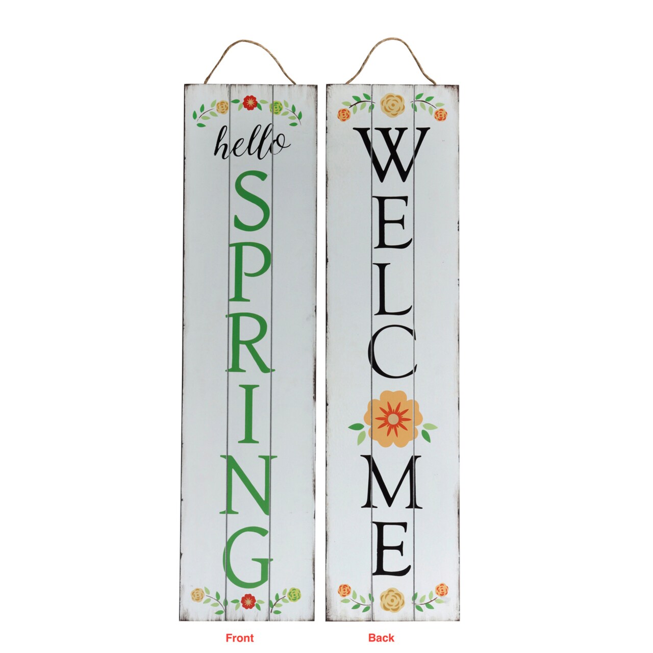 TX USA Corporation Wall Decorative Welcome Spring Reversible Porch Sign - White